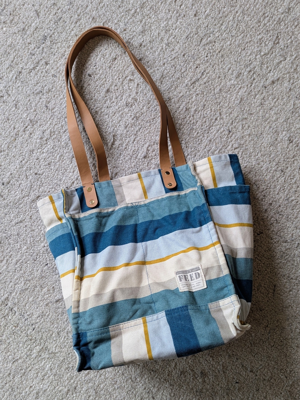 FEED PROJECT Canvas Market Tote | Coastal Stripe - Picture 6 of 12